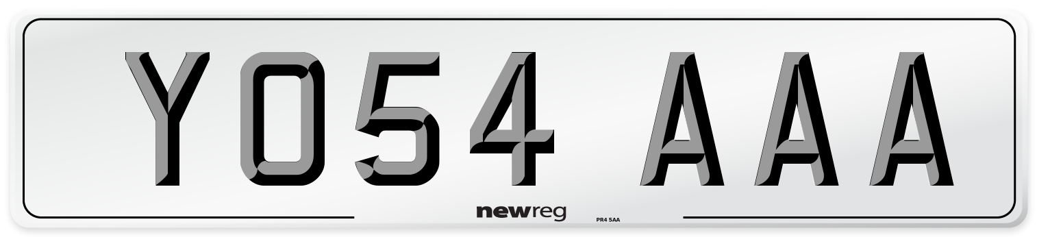 YO54 AAA Number Plate from New Reg